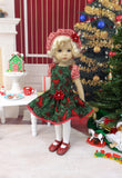 Crimson Cardinal - dress, beret, tights & shoes for Little Darling Doll or other 33cm BJD