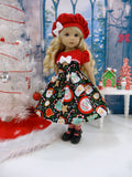 Cup of Cheer - dress, hat, socks & shoes for Little Darling Doll or 33cm BJD