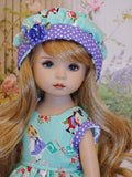 Curiouser & Curiouser - dress, hat, tights & shoes for Little Darling Doll or 33cm BJD