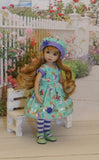 Curiouser & Curiouser - dress, hat, tights & shoes for Little Darling Doll or 33cm BJD
