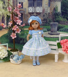 Dainty Daisy - dress, hat, tights & shoes for Little Darling Doll or 33cm BJD