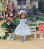 Dainty Daisy - dress, hat, tights & shoes for Little Darling Doll or 33cm BJD