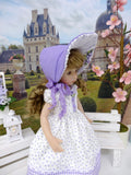 Dainty Rosebuds - dress, bonnet, socks & shoes for Little Darling Doll or 33cm BJD