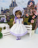 Dainty Rosebuds - dress, bonnet, socks & shoes for Little Darling Doll or 33cm BJD