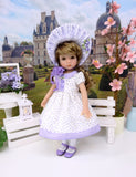 Dainty Rosebuds - dress, bonnet, socks & shoes for Little Darling Doll or 33cm BJD