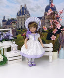 Dainty Rosebuds - dress, bonnet, socks & shoes for Little Darling Doll or 33cm BJD
