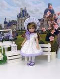 Dainty Rosebuds - dress, bonnet, socks & shoes for Little Darling Doll or 33cm BJD