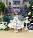 Dainty Wildflowers - dress, hat, socks & shoes for Little Darling Doll or 33cm BJD