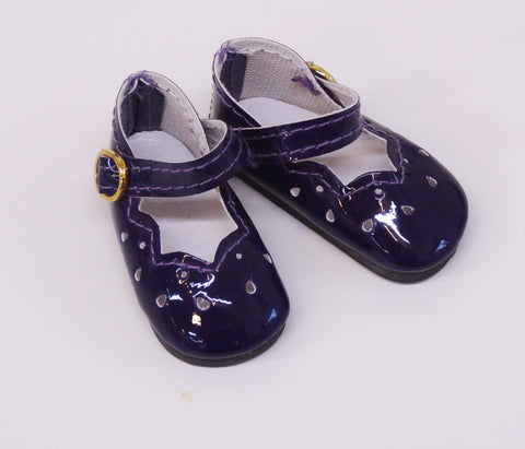 Scallop Mary Jane Shoes - Patent Eggplant