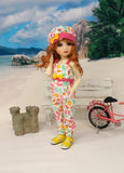 Day at the Beach - romper, hat & sandals for Little Darling Doll or 33cm BJD