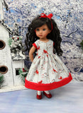 December Cardinal - dress, tights & shoes for Little Darling Doll or 33cm BJD