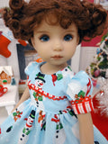 December Snowman - dress, socks & shoes for Little Darling Doll or 33cm BJD
