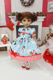 December Snowman - dress, socks & shoes for Little Darling Doll or 33cm BJD