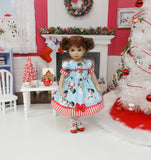 December Snowman - dress, socks & shoes for Little Darling Doll or 33cm BJD