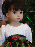 Deck the Halls - dress, tights & shoes for Little Darling Doll or 33cm BJD