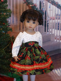 Deck the Halls - dress, tights & shoes for Little Darling Doll or 33cm BJD