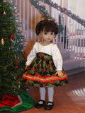 Deck the Halls - dress, tights & shoes for Little Darling Doll or 33cm BJD