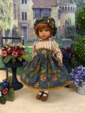 Deep Wood Thistle - dress, hat, tights & shoes for Little Darling Doll or 33cm BJD
