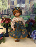 Deep Wood Thistle - dress, hat, tights & shoes for Little Darling Doll or 33cm BJD