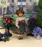 Deep Wood Thistle - dress, hat, tights & shoes for Little Darling Doll or 33cm BJD