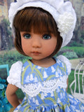 Delicate Bluebells - dress, hat, tights & shoes for Little Darling Doll or 33cm BJD