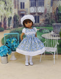 Delicate Bluebells - dress, hat, tights & shoes for Little Darling Doll or 33cm BJD