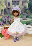 Delicate Bouquet - dress, hat, tights & shoes for Little Darling Doll or 33cm BJD