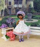 Delicate Bouquet - dress, hat, tights & shoes for Little Darling Doll or 33cm BJD
