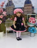 Delicate Rosebud - dress, beret, tights & shoes for Little Darling Doll or other 33cm BJD
