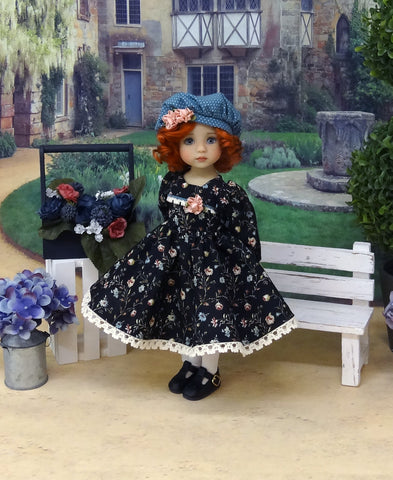 Delicate Wildflowers - dress, hat, tights & shoes for Little Darling Doll or 33cm BJD