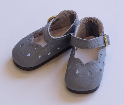 Scallop Mary Jane Shoes - Dark Grey