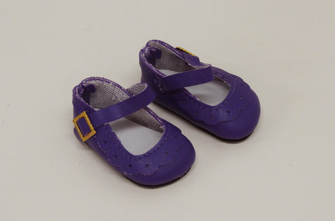 Eyelet Mary Jane Shoes - Dark Purple