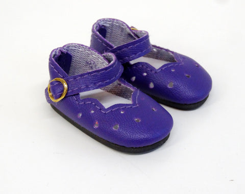 Scallop Mary Jane Shoes - Dark Purple