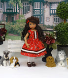 Doggy Tale - dress, hat, tights & shoes for Little Darling Doll or 33cm BJD