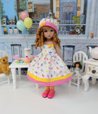 Donut Sprinkles - dress, hat, tights & shoes for Little Darling Doll or 33cm BJD