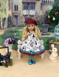 Down the Rabbit Hole - jacket, hat, dress, tights & shoes for Little Darling Doll or 33cm BJD