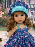 Dutch Iris - babydoll top, bloomers, hat & sandals for Little Darling Doll or 33cm BJD