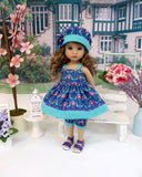Dutch Iris - babydoll top, bloomers, hat & sandals for Little Darling Doll or 33cm BJD