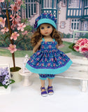 Dutch Iris - babydoll top, bloomers, hat & sandals for Little Darling Doll or 33cm BJD