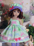 Easter Cutie - dress, hat, tights & shoes for Little Darling Doll