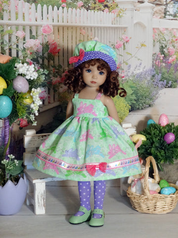 Easter Cutie - dress, hat, tights & shoes for Little Darling Doll