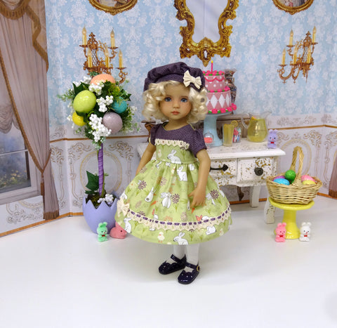 Easter Garden - dress, hat, tights & shoes for Little Darling Doll