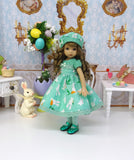 Easter Garden - dress, hat, tights & shoes for Little Darling Doll or 33cm BJD