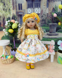 Easter Wishes - dress, hat, tights & shoes for Little Darling Doll or 33cm BJD