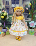 Easter Wishes - dress, hat, tights & shoes for Little Darling Doll or 33cm BJD