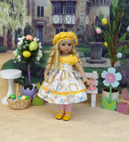 Easter Wishes - dress, hat, tights & shoes for Little Darling Doll or 33cm BJD