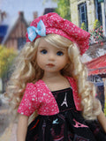 Eiffel Tower - dress, jacket, beret, tights & shoes for Little Darling Doll or 33cm BJD