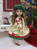 Elegant Cardinal - dress, hat, socks & shoes for Little Darling Doll or 33cm BJD