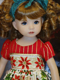 Elegant Poinsettia - dress, tights & shoes for Little Darling Doll or 33cm BJD
