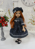Evening Snowflakes - dress, hat, tights & shoes for Little Darling Doll or 33cm BJD